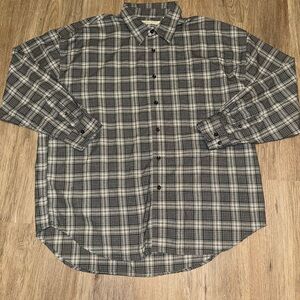 Robert Graham Green Blue and White Plaid button up long sleeve
